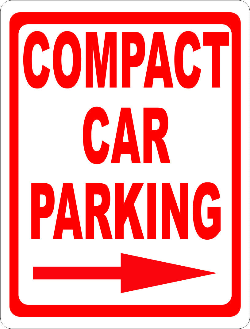 Compact Car Parking Sign w/ Directional Arrow - Signs & Decals by SalaGraphics