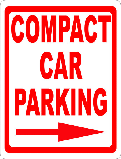 Compact Car Parking Sign w/ Directional Arrow - Signs & Decals by SalaGraphics