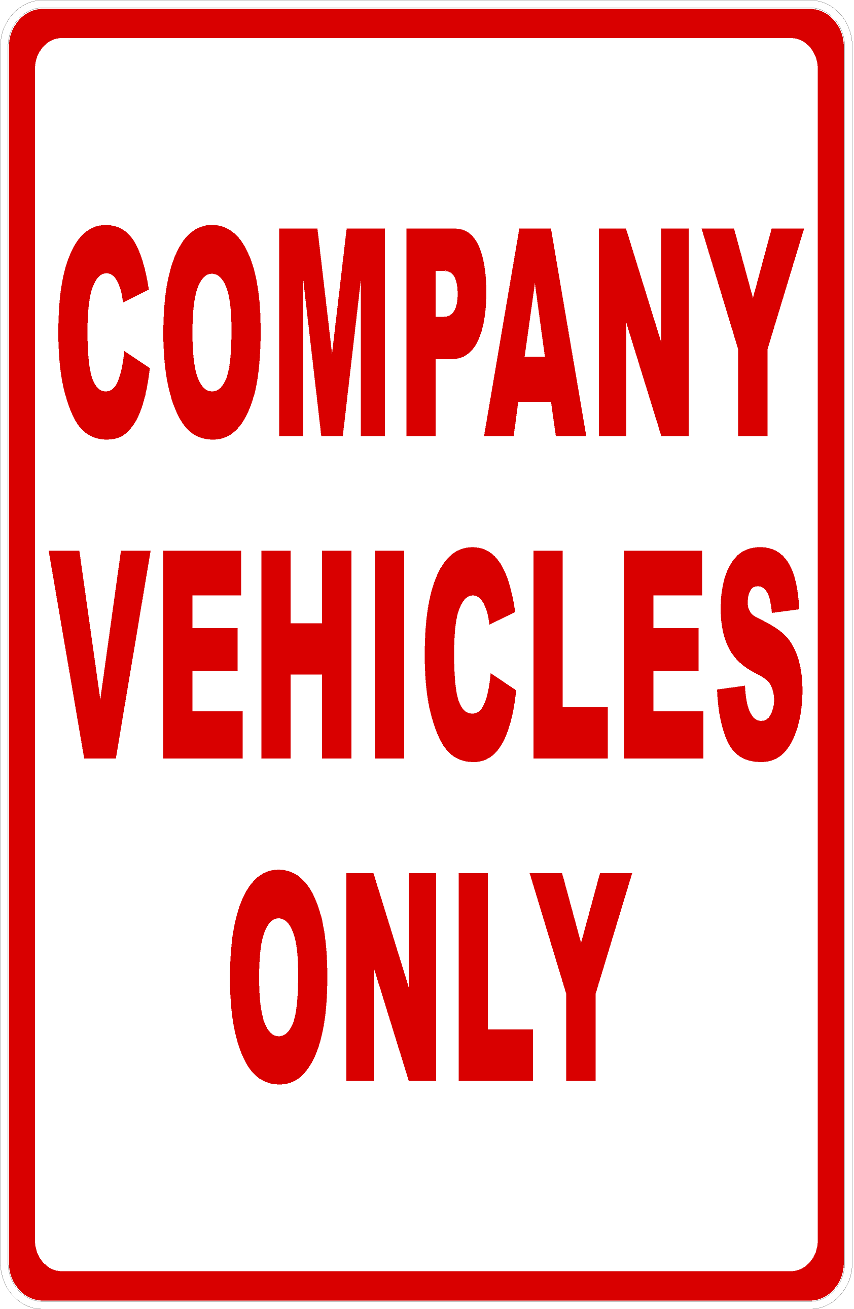 Company Vehicles Only Sign With Optional Arrows
