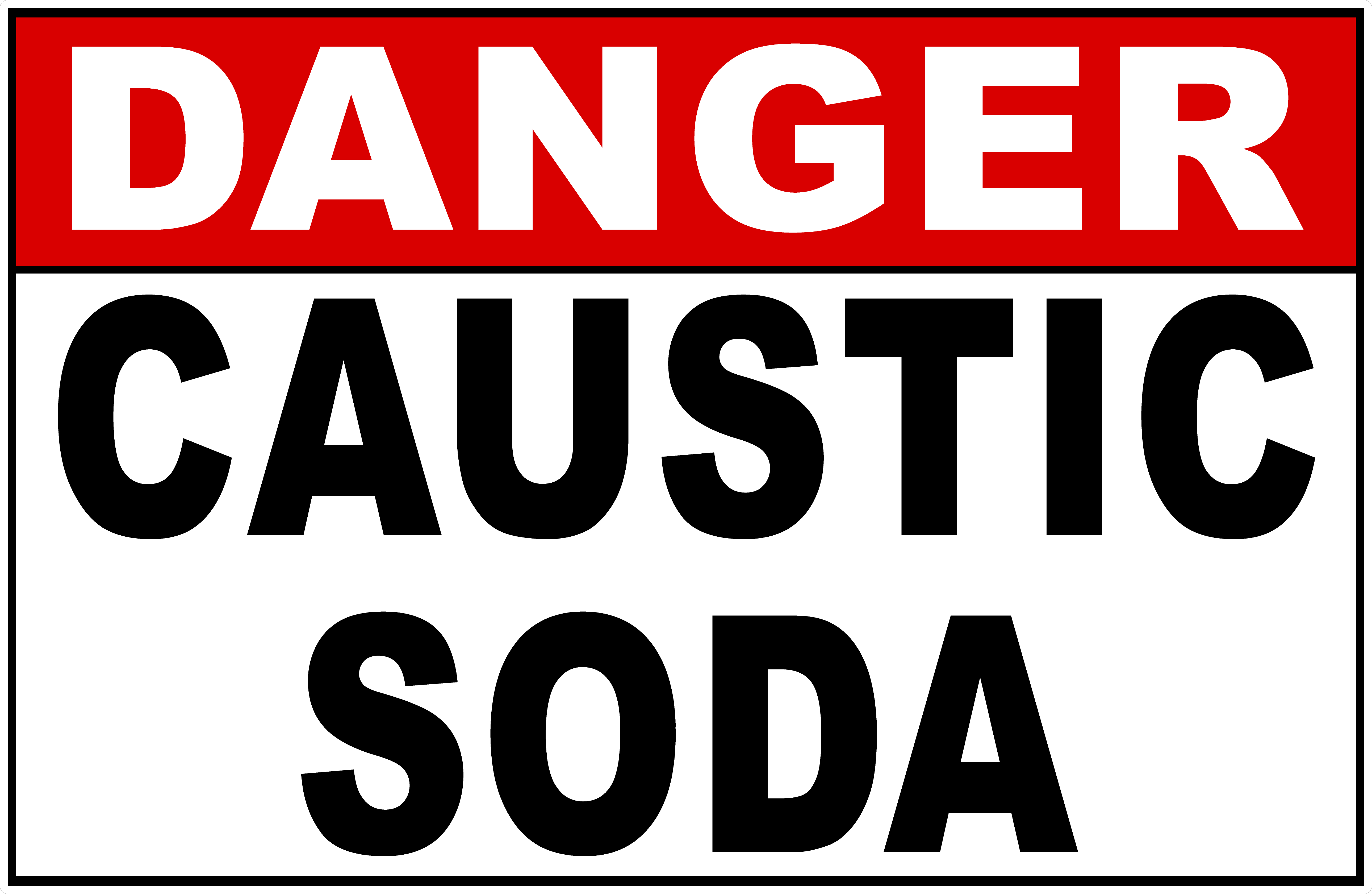 Caution Caustic Soda Sign Signs by SalaGraphics