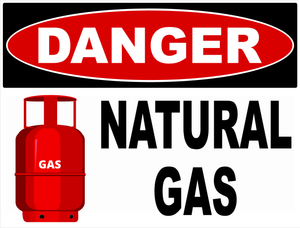 Danger Natural Gas Decal