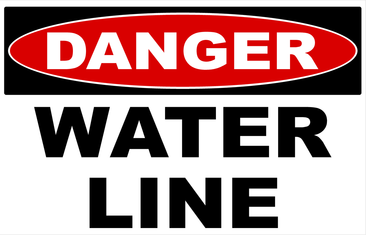 Danger Water Line Sign – Signs by SalaGraphics