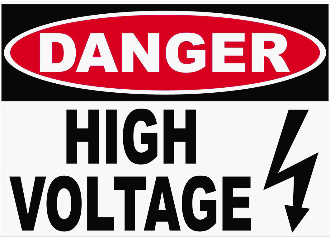 Danger High Voltage Sign by Sala Graphics