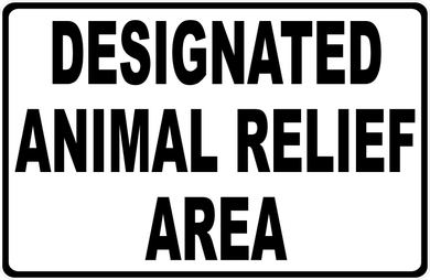 Designated Animal Relief Area Sign