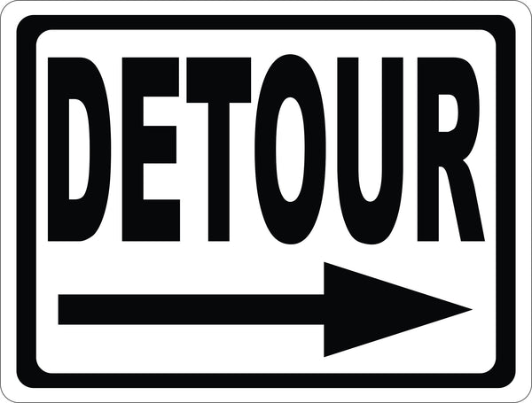 Detour Sign with Optional Directional Arrow – signs by salagraphics