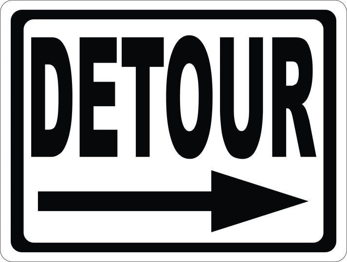 Detour Sign with Optional Directional Arrow – signs by salagraphics