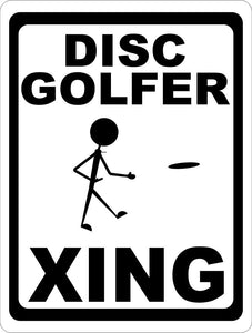 Disc Golfer Xing Crossing Sign - Signs & Decals by SalaGraphics