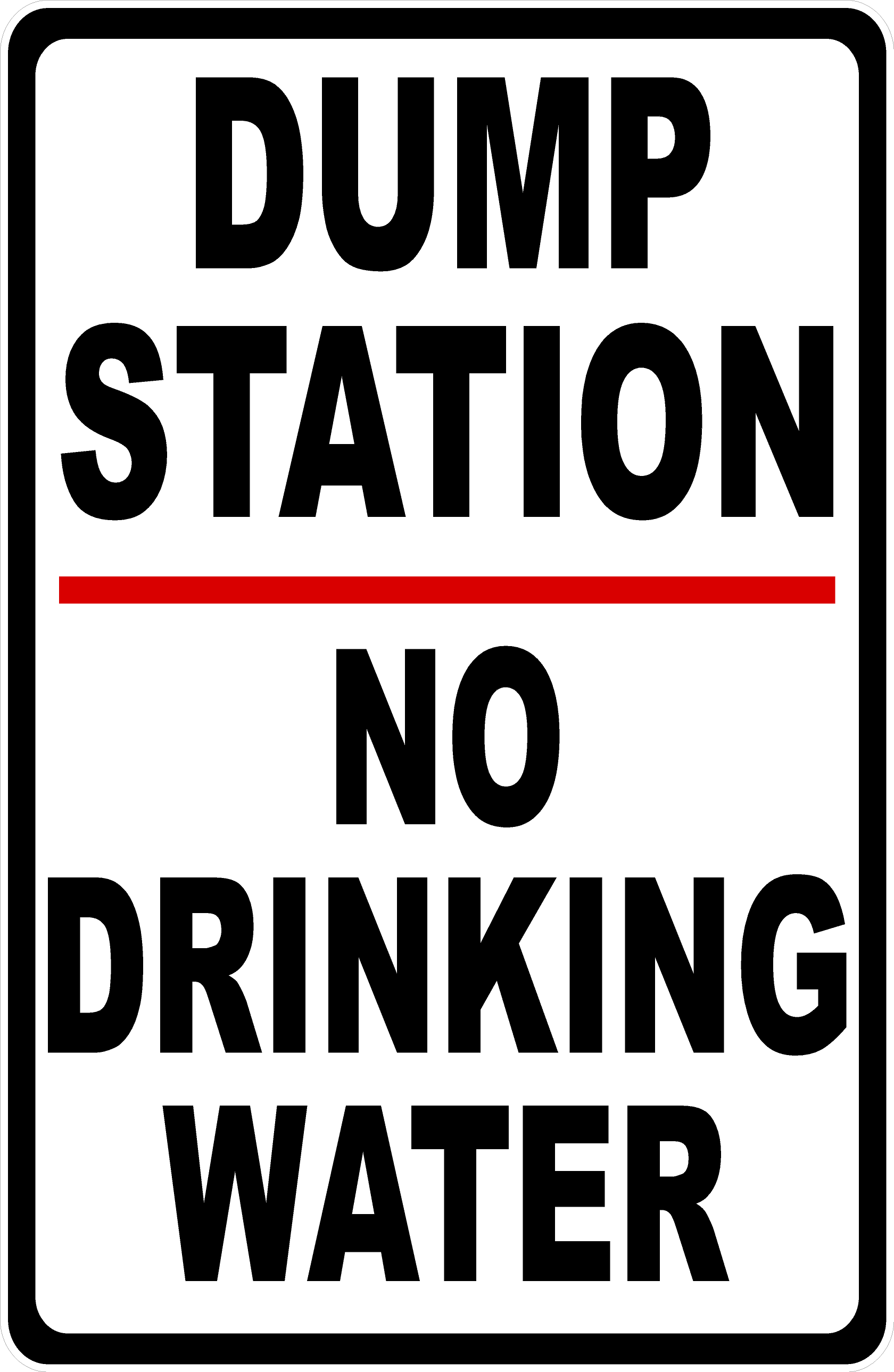 Dump Station No Drinking Water Sign