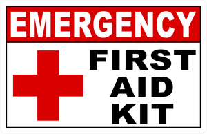 first aid kit location sign