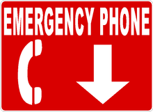 Emergency Phone Sign with Arrow