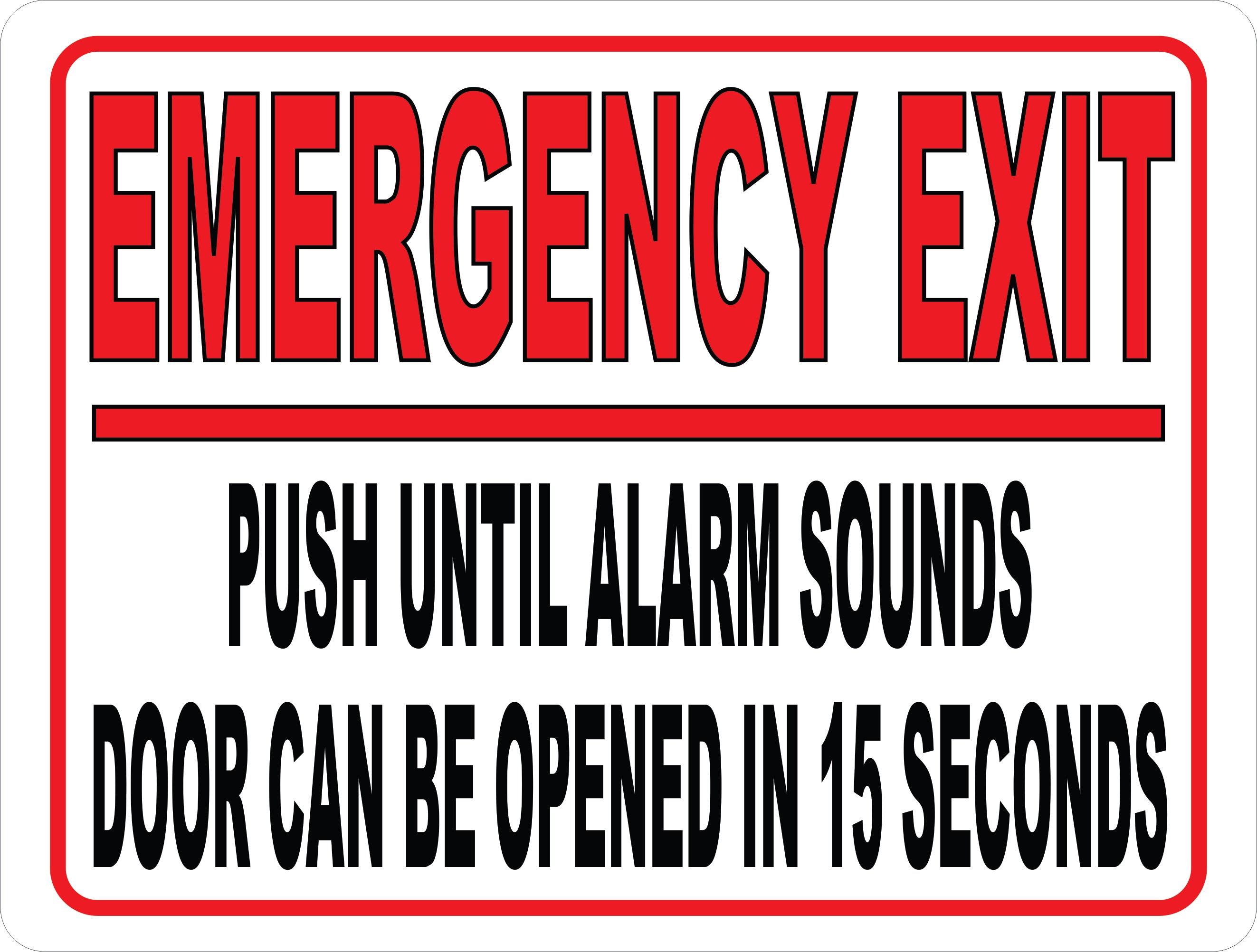 emergency exit only alarm will sound