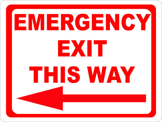Emergency Exit This Way With Optional Directional Arrow Sign