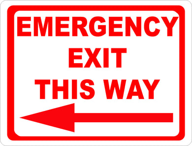Emergency Exit This Way w/ Right or Left Arrow Sign - Signs & Decals by SalaGraphics
