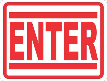 Enter Sign with Optional Directional Arrow