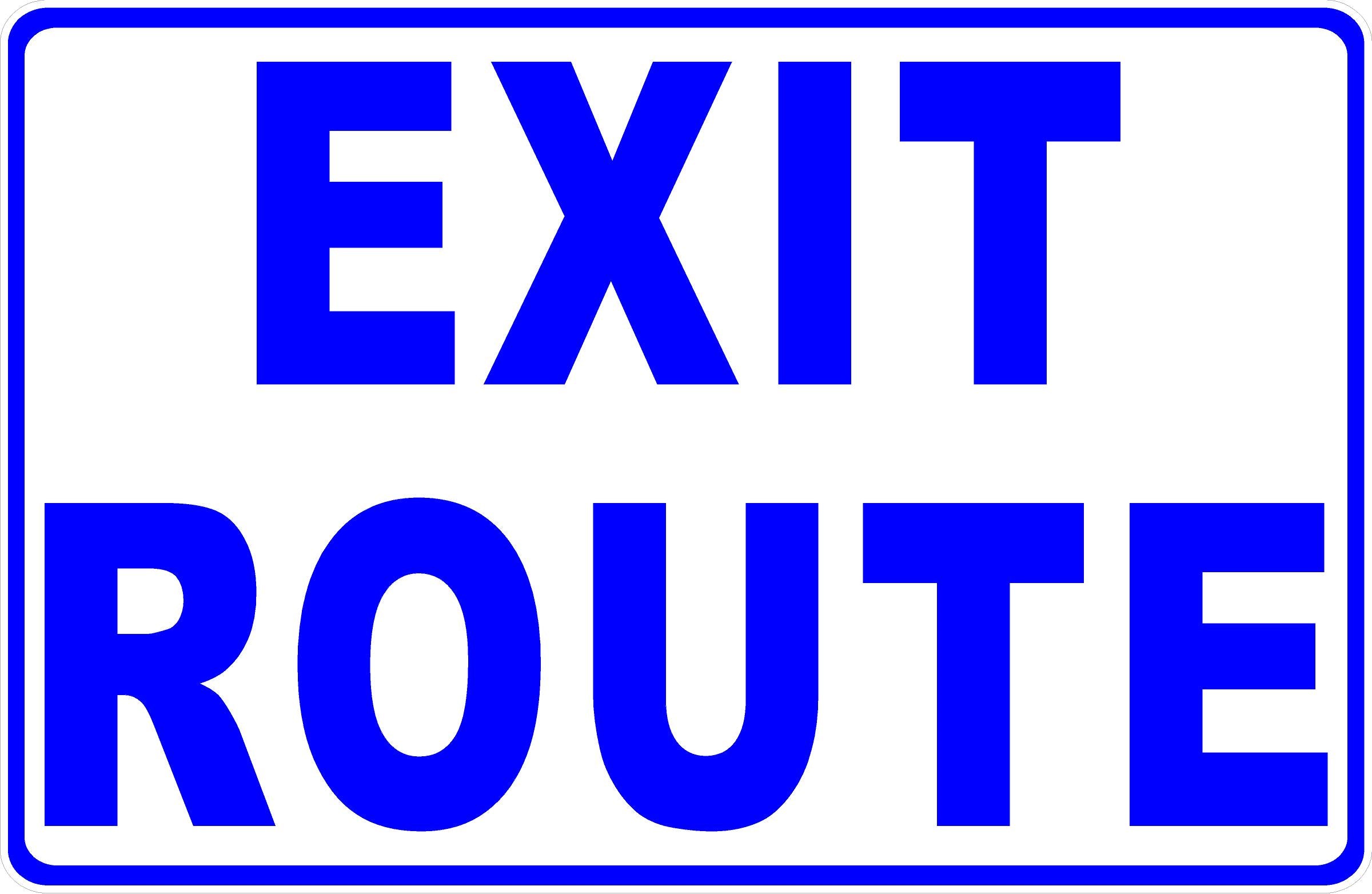 Tap Exit Rout Sign Ada Exit Route Signs ADA Compliant EXIT ROUTE Sign Tactile With
