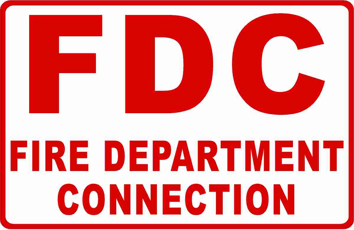 FDC Fire Department Connection Sign