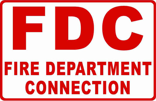 FDC Fire Department Connection Sign