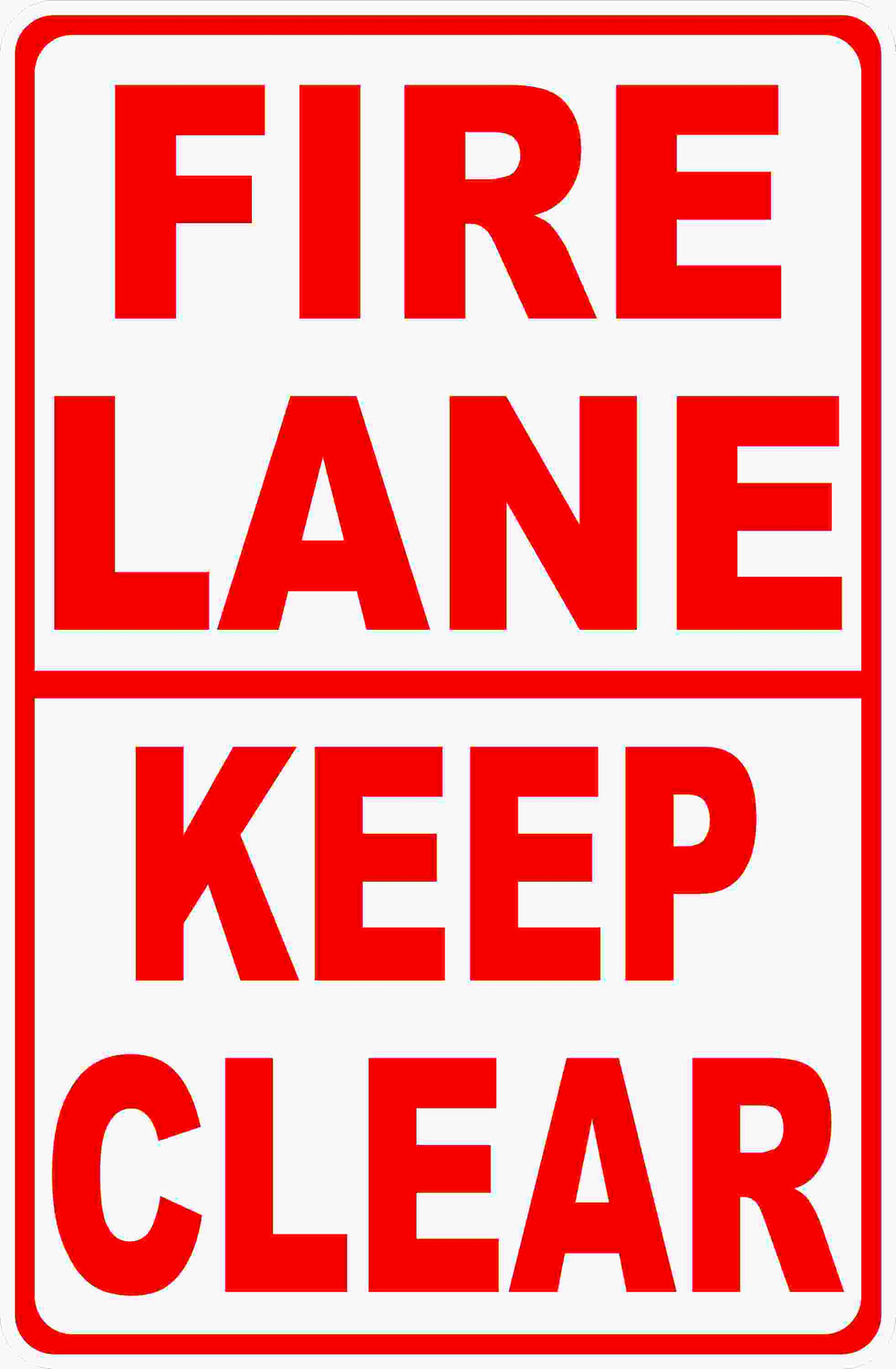 Fire Lane Keep Clear Sign by Sala Graphics