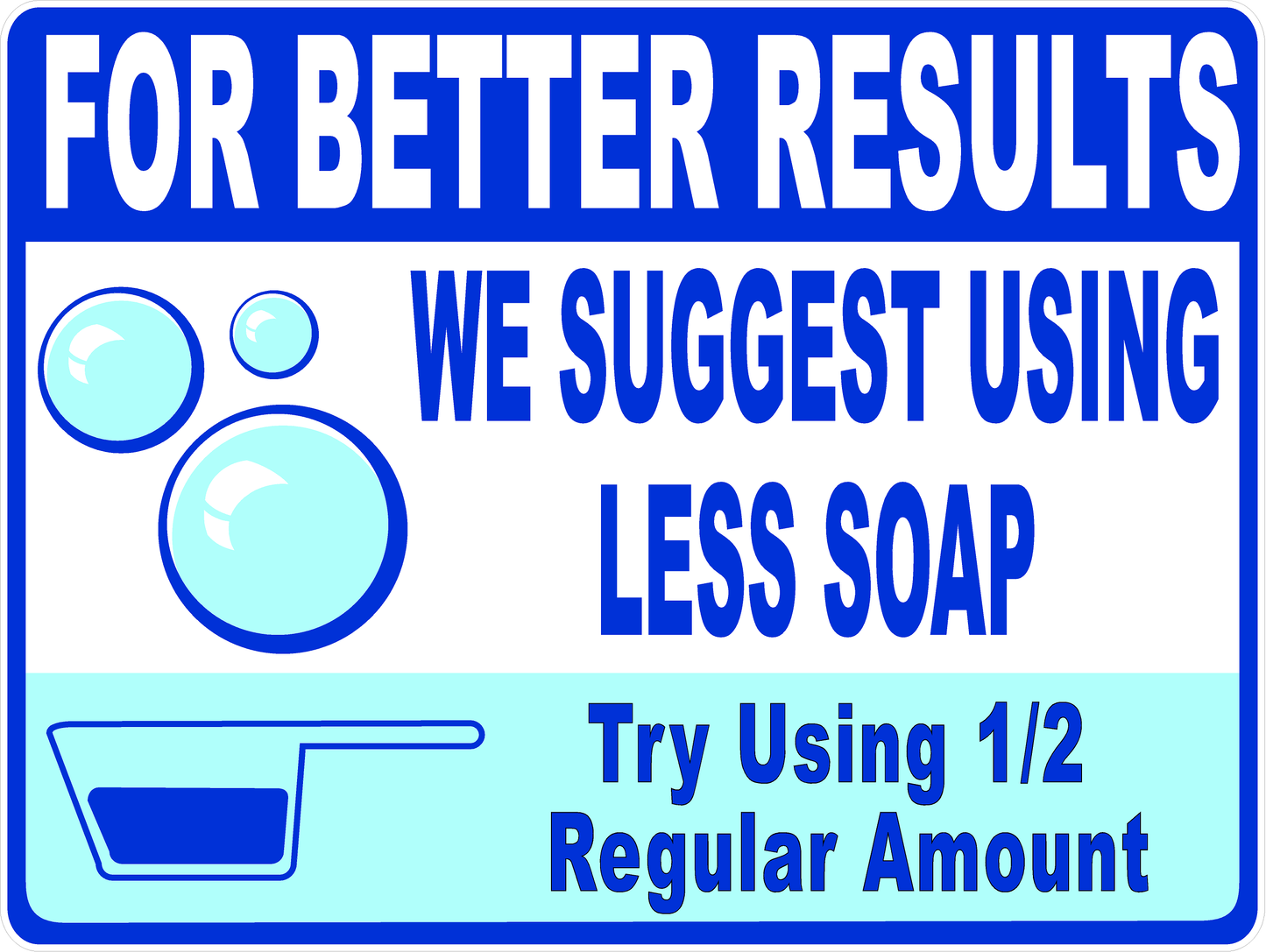 For Better Results Use Less Soap Laundromat Washing Machine Decal