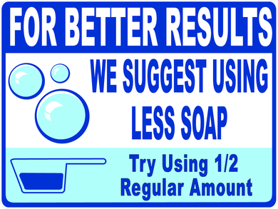 For Better Results Use Less Soap Laundromat Washing Machine Decal Multi-Pack