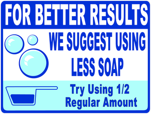 For Better Results Use Less Soap Laundromat Washing Machine Decal Multi-Pack