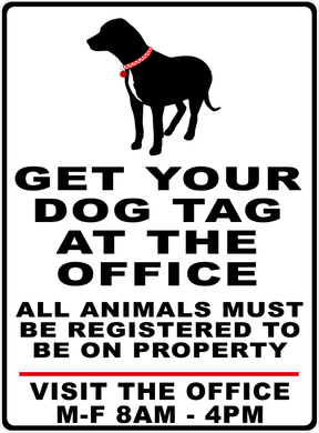 All Animals Must Be Registered Sign