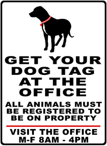 Dogs Must be Registered Sign