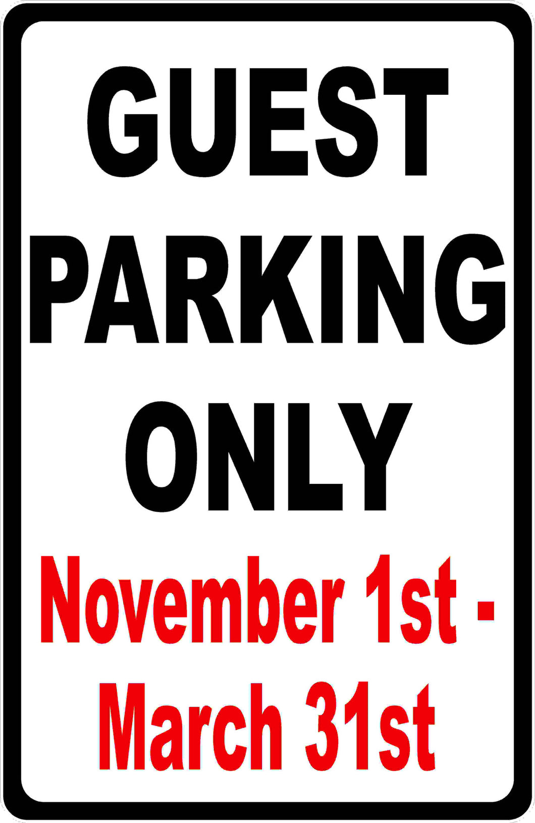 Guest Parking Only Sign with Seasonal Dates - Signs & Decals by SalaGraphics