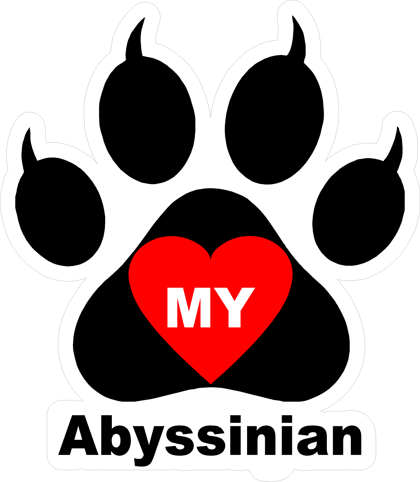 I Love My Cat (Choice of Breed) Decal. Multi-Pack