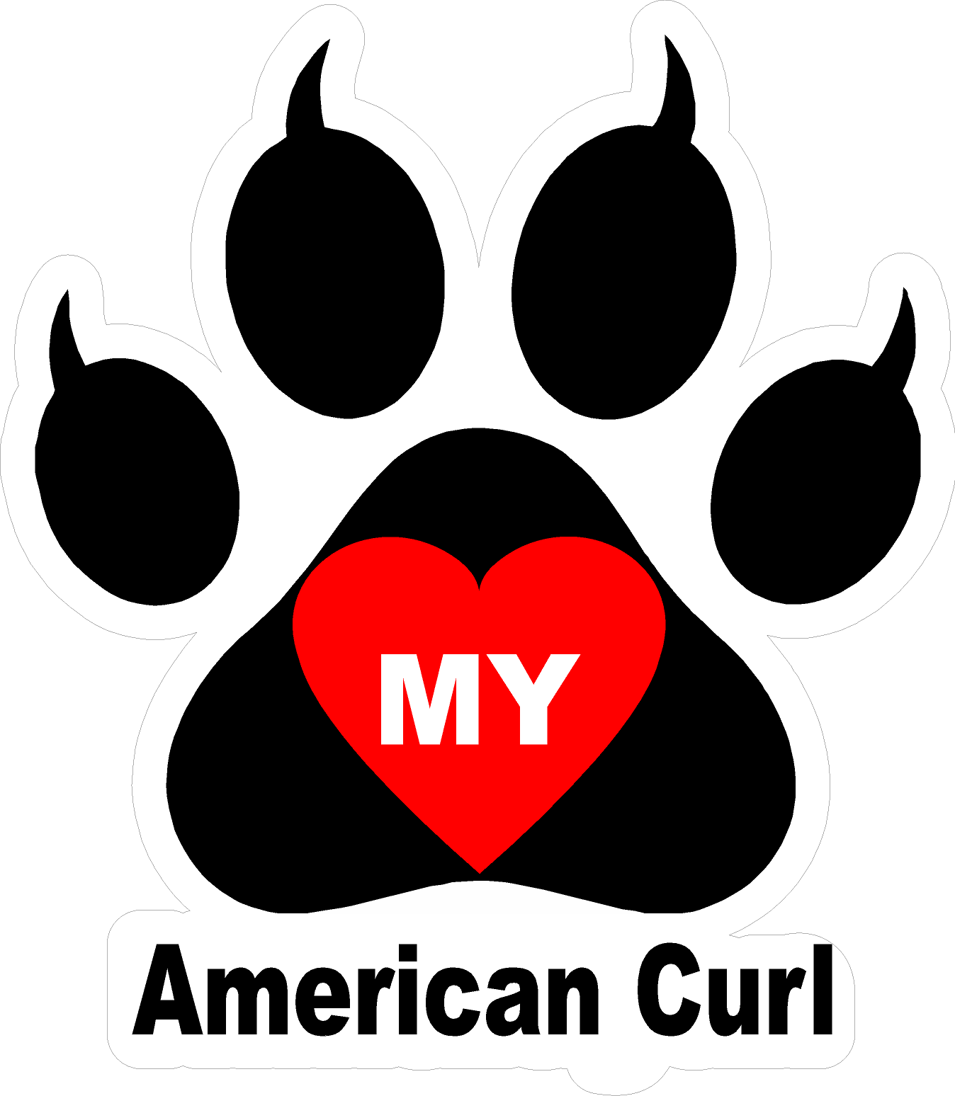 I Love My Cat (Choice of Breed) Decal. Multi-Pack