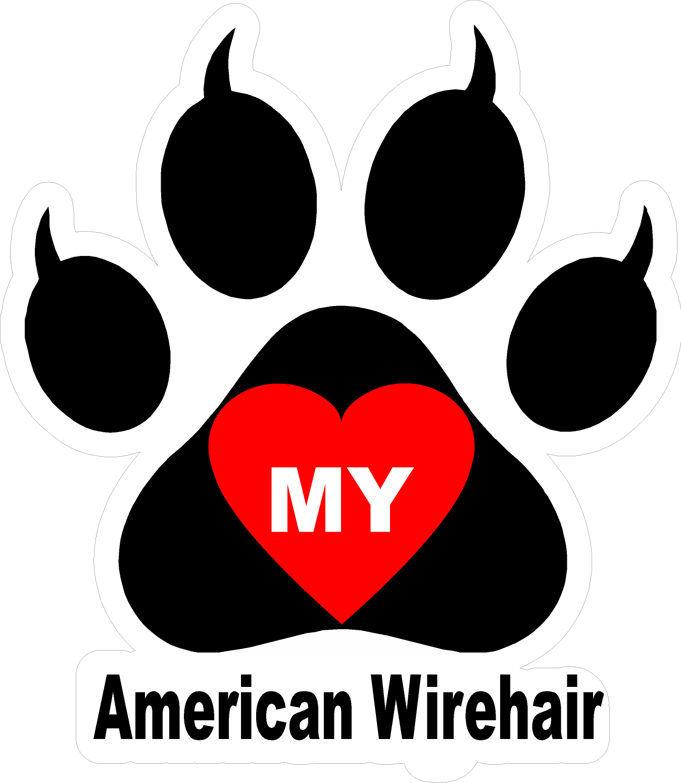 I Love My Cat (Choice of Breed) Decal. Multi-Pack