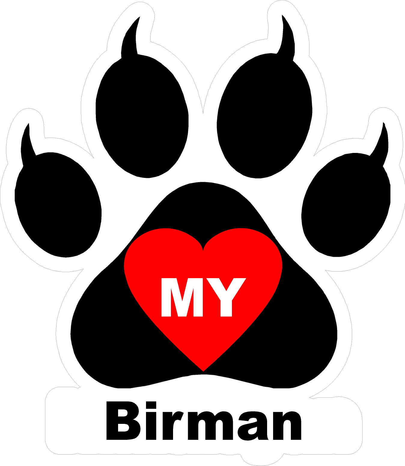 I Love My Cat (Choice of Breed) Decal. Multi-Pack