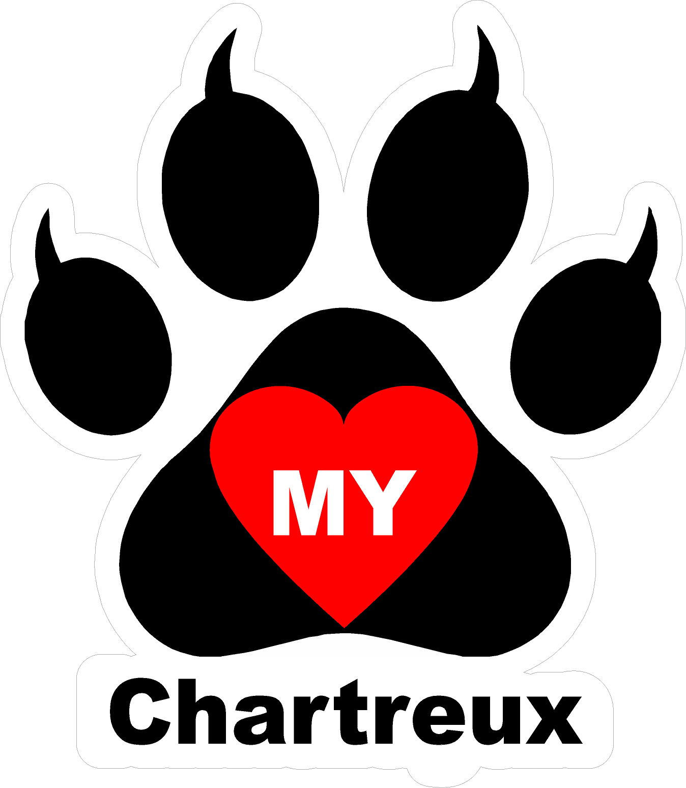 I Love My Cat (Choice of Breed) Decal. Multi-Pack