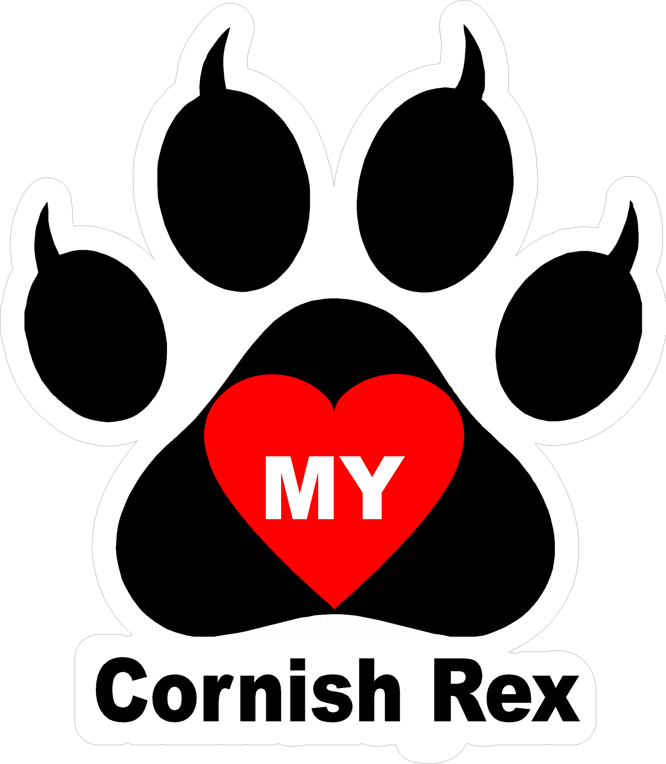 I Love My Cat (Choice of Breed) Decal. Multi-Pack