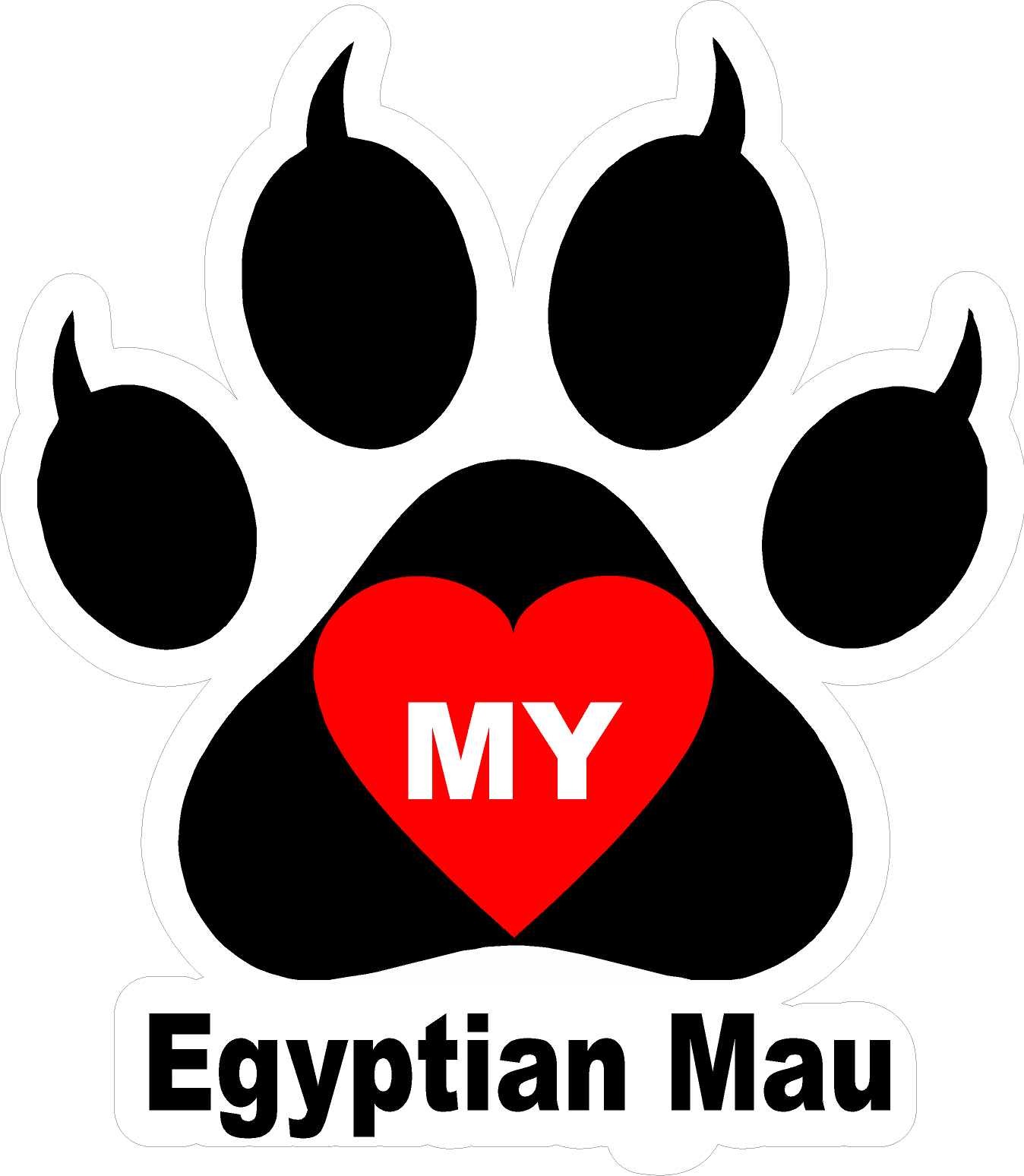I Love My Cat (Choice of Breed) Decal. Multi-Pack