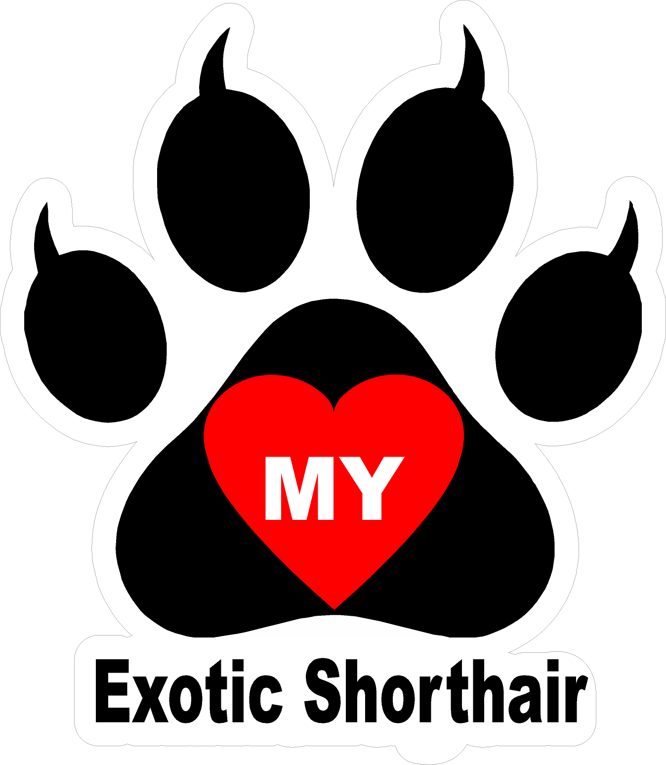 I Love My Cat (Choice of Breed) Decal. Multi-Pack