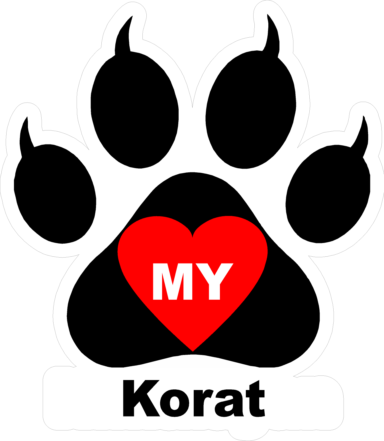 I Love My Cat (Choice of Breed) Decal. Multi-Pack