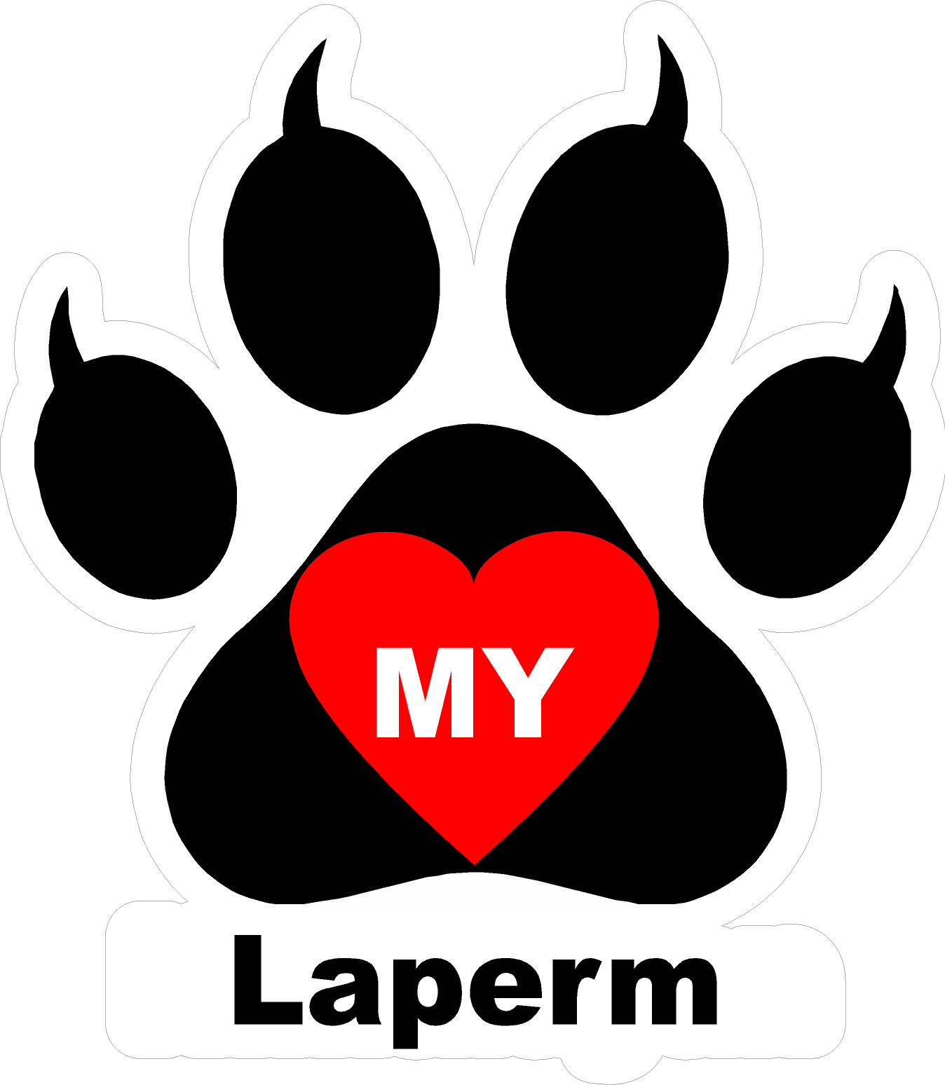 I Love My Cat (Choice of Breed) Decal. Multi-Pack