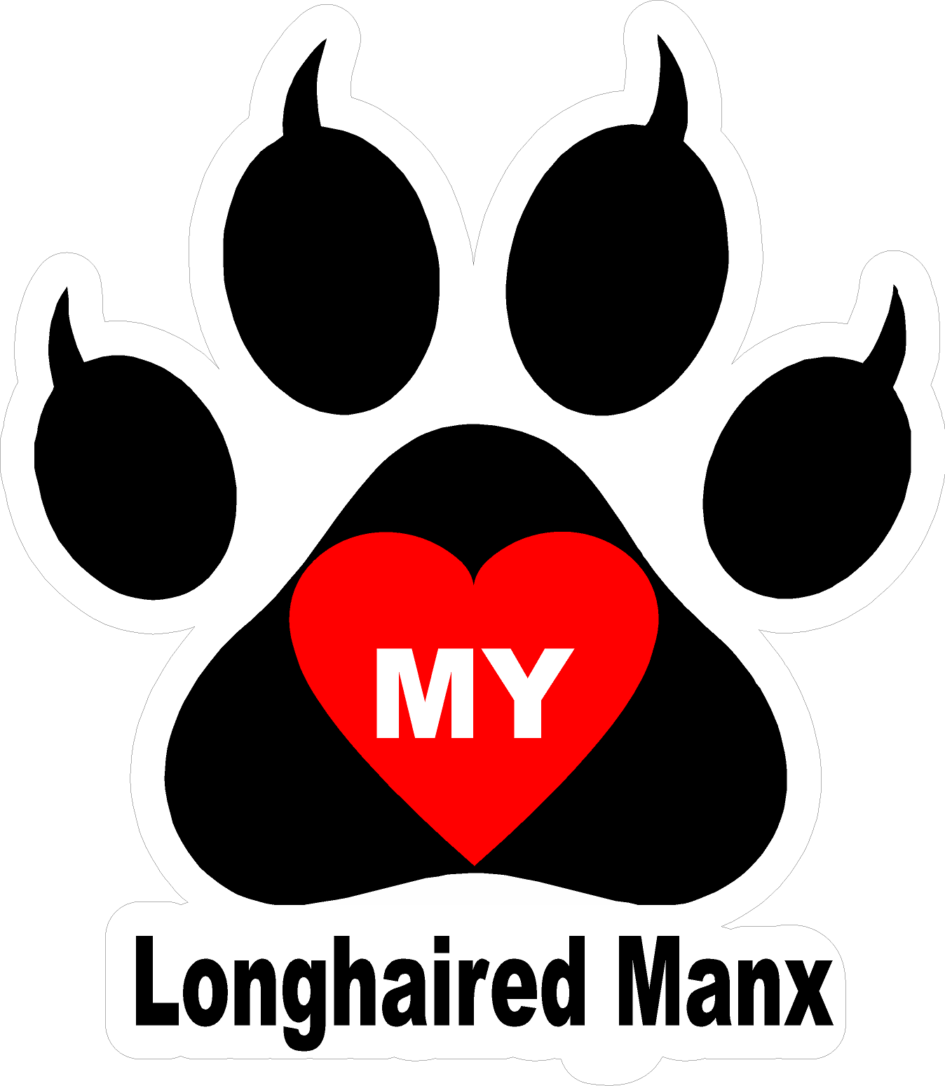 I Love My Cat (Choice of Breed) Decal. Multi-Pack