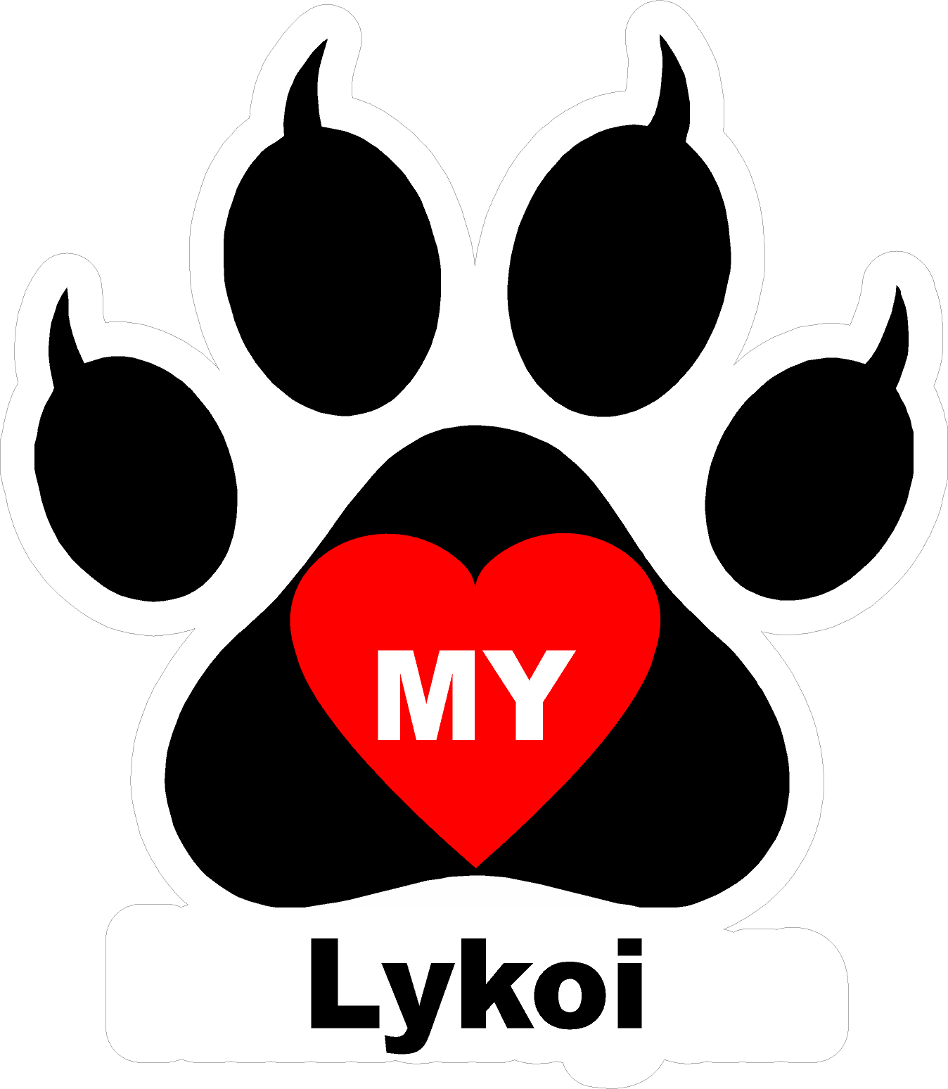 I Love My Cat (Choice of Breed) Decal. Multi-Pack