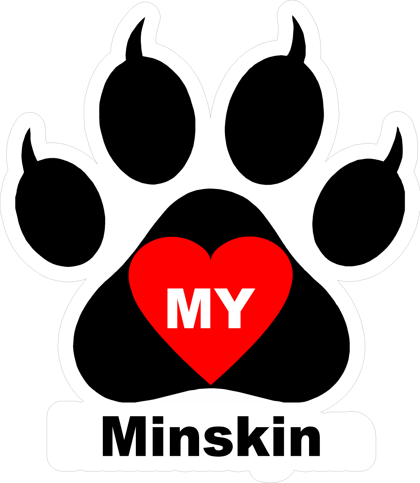 I Love My Cat (Choice of Breed) Decal. Multi-Pack
