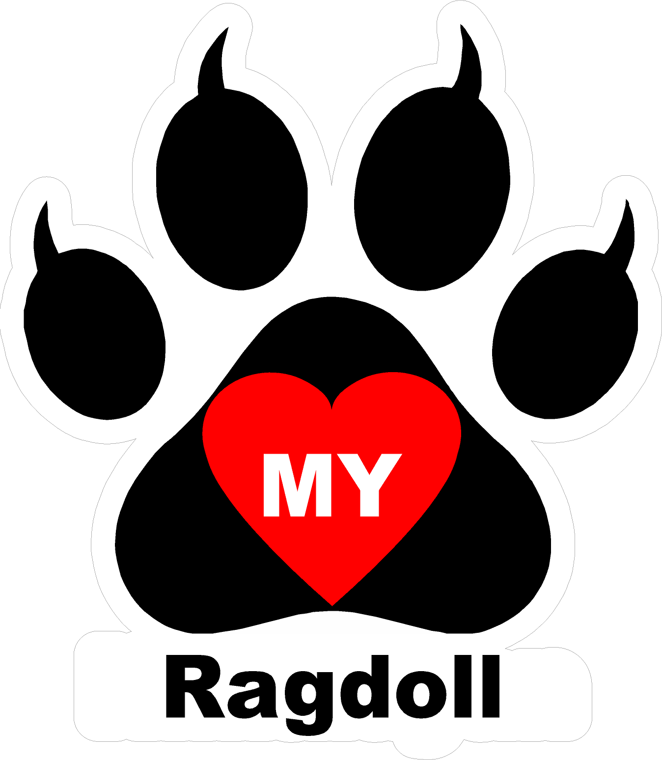 I Love My Cat (Choice of Breed) Decal. Multi-Pack