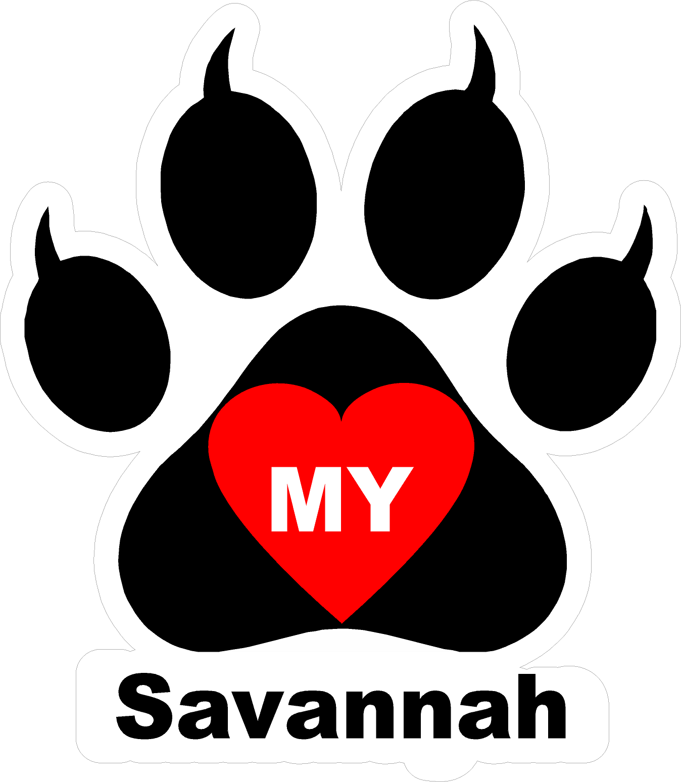I Love My Cat (Choice of Breed) Decal. Multi-Pack