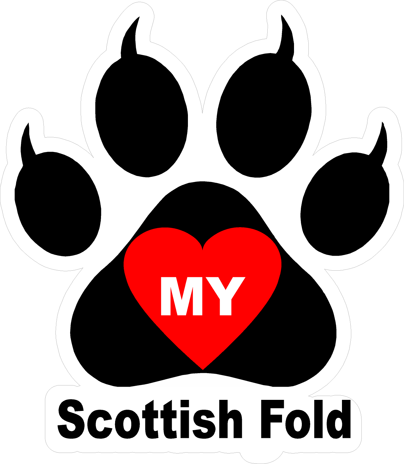 I Love My Cat (Choice of Breed) Decal. Multi-Pack