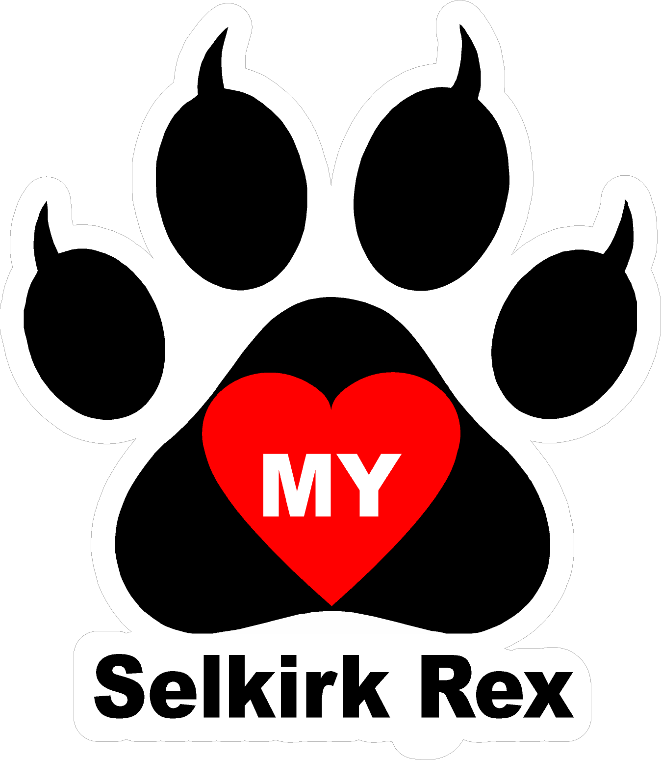 I Love My Cat (Choice of Breed) Decal. Multi-Pack