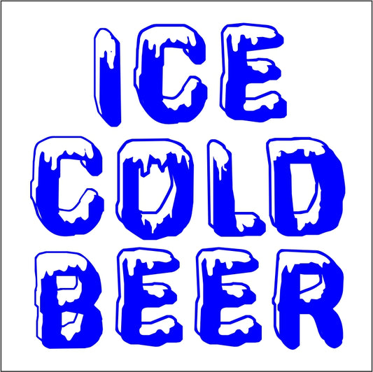 Ice Cold Beer Freezer Decal