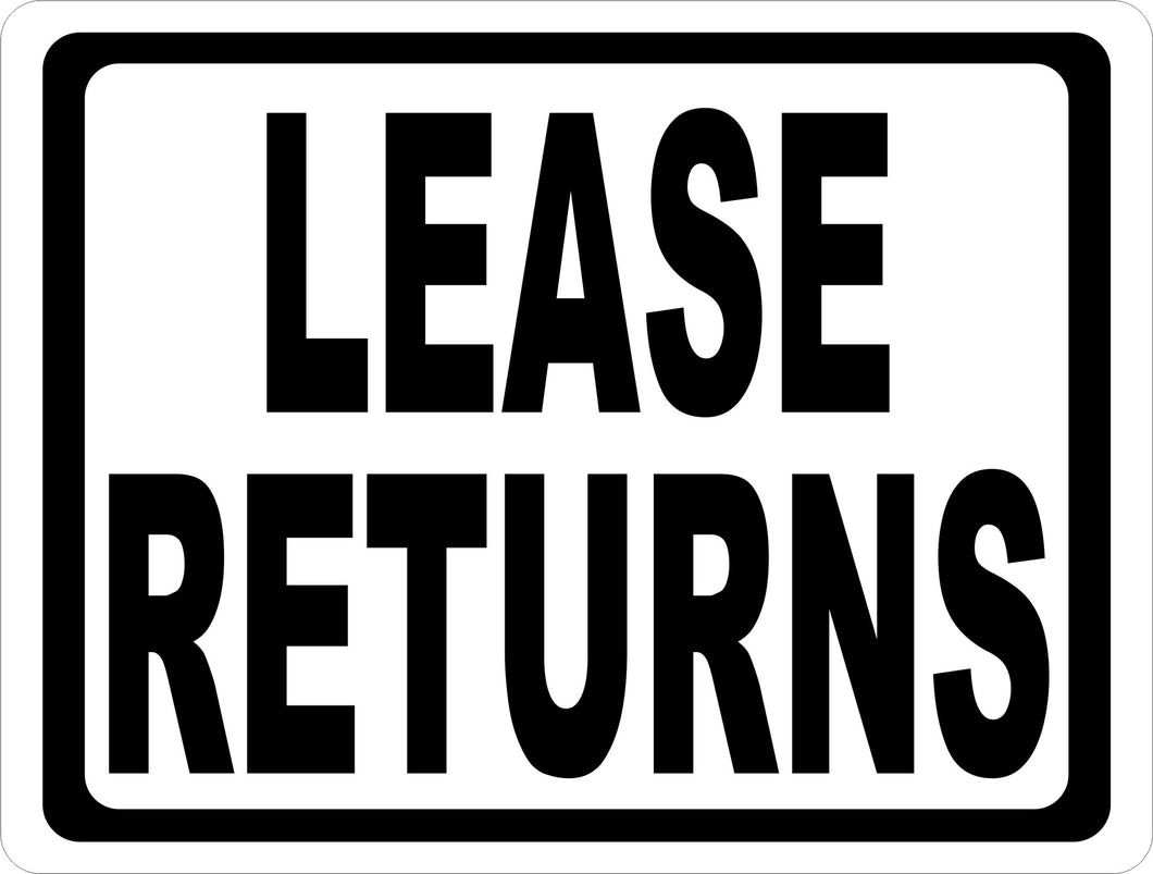 Lease Returns Sign - Signs & Decals by SalaGraphics
