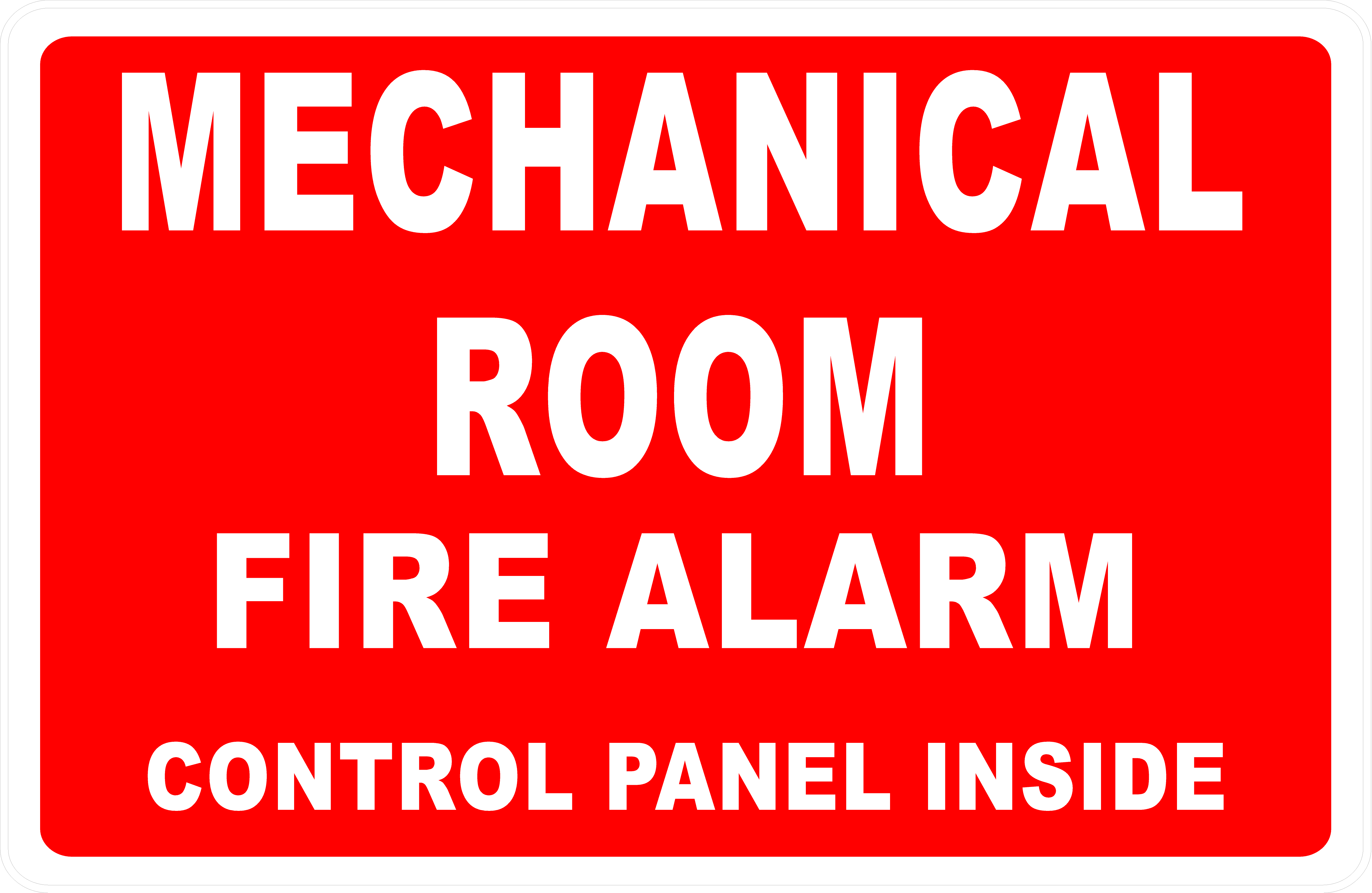 Mechanical Room Fire Alarm Control Panel Inside Sign – Signs by ...