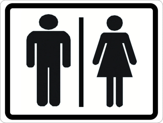 Man and Woman Symbol Restroom Sign