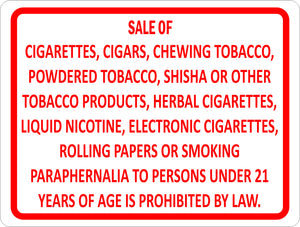 Smoking Product Sales Regulations Sign - Signs & Decals by SalaGraphics